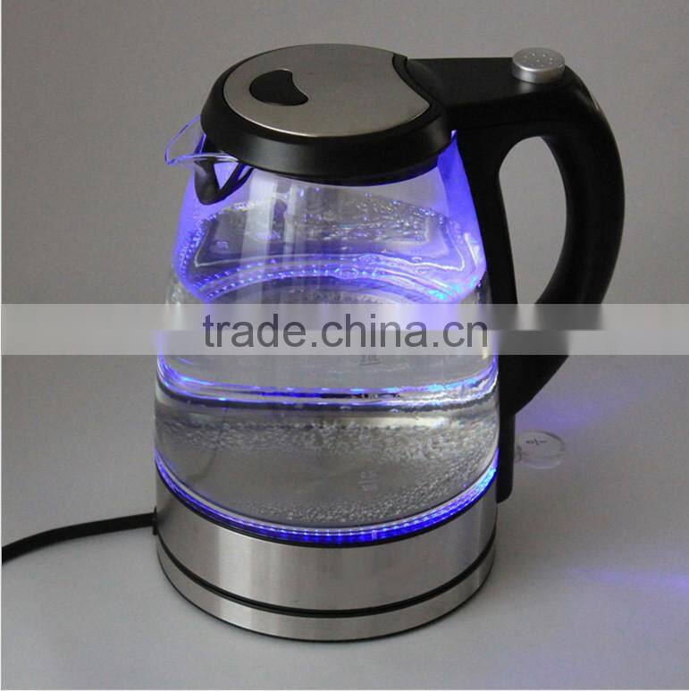 good quality and competitive price clear glass electric kettle with color changing
