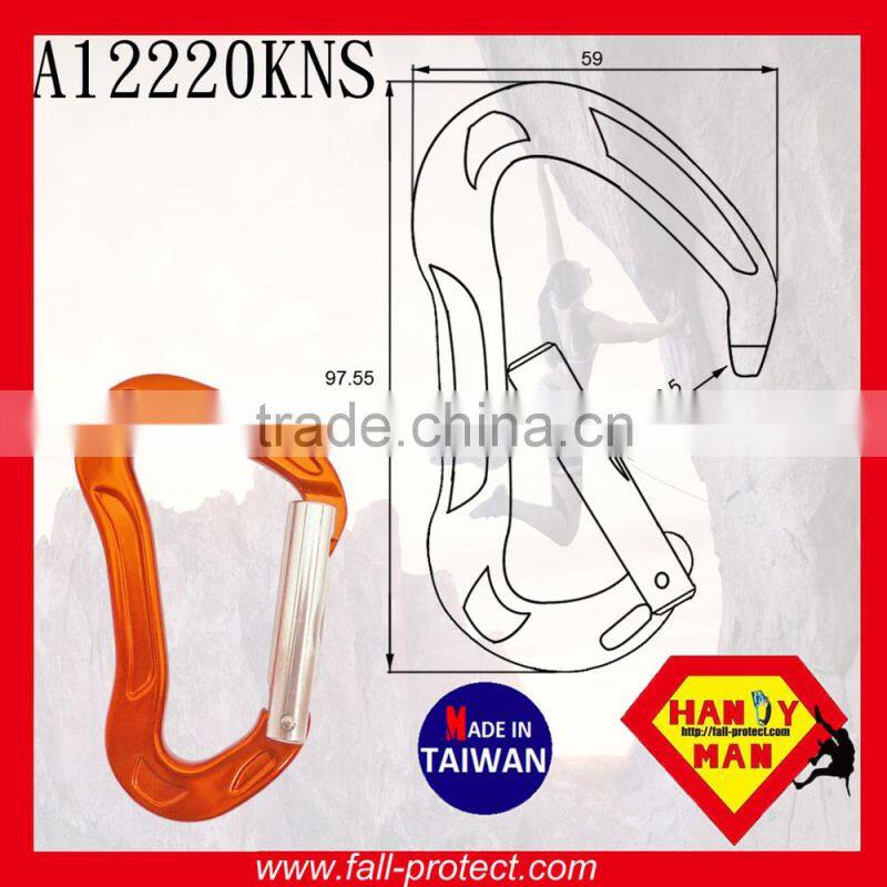B Type Straight Gate 24KN Aluminum Carabiner For Mountain Climbing