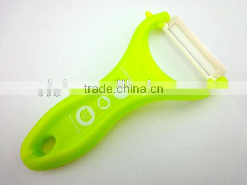 Kitchen utensil soft TPR protector ABS handle julienne peeler