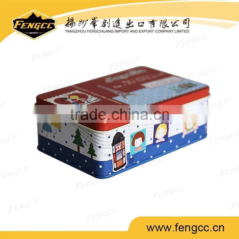 Promotion rectangle shape metal tin box for color pencil