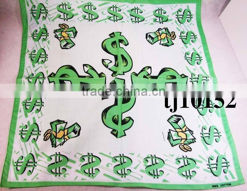 cheap cotton dollar printed neck sweat bands multifunctional dog bandana