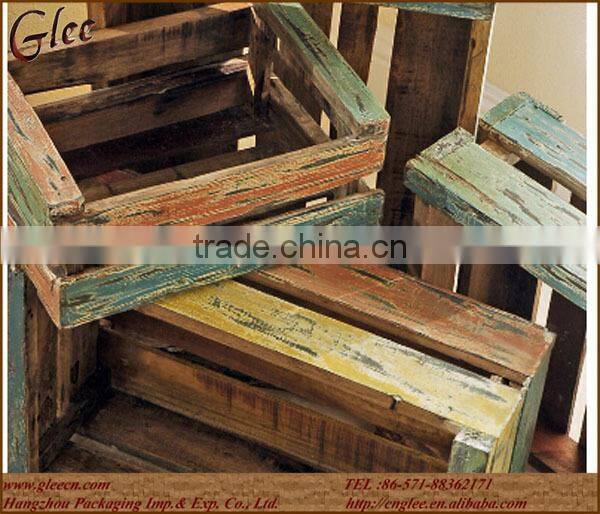 colored milk wooden crate multi color 12in x 17in