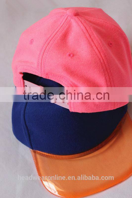 New Style Custom PVC Fluorescence Kid's Baseball Caps China Factory
