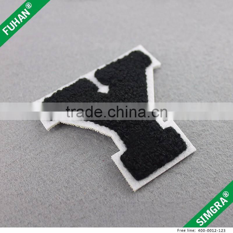 Factory Direct Popular Letter Chenille Embroidery Badges for Hats