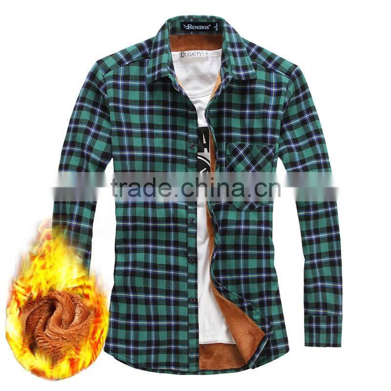 OEM 2016 Fashion Check latest shirt designs for men , Fleece Casual Shirt men
