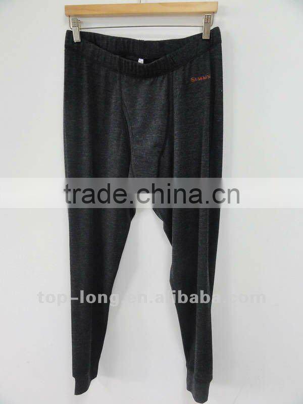 100% merino(70s) charcoal long johns men thermal underwear