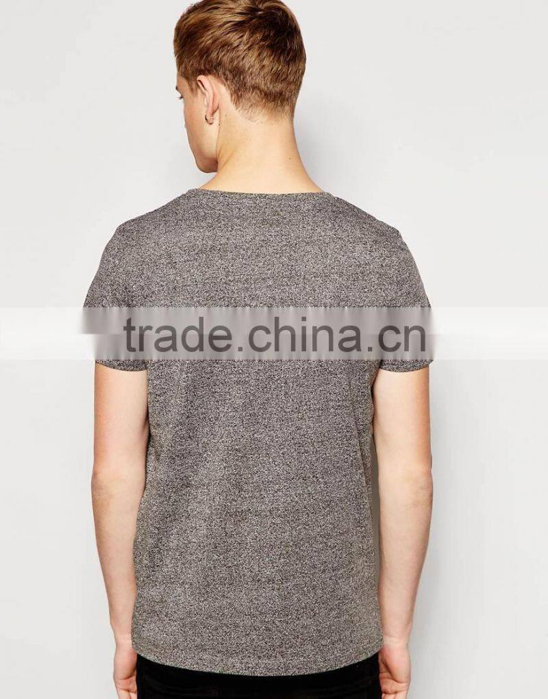 2016 high quality colored cotton blank v-neck t-shirt for man