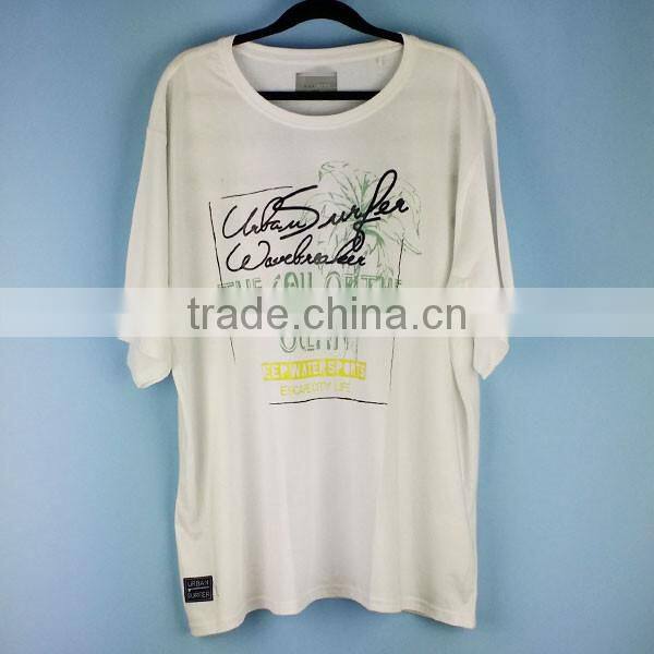 Stock Mens Plus Size Screen And Rubber Printing Tee Shirts Cancelled Shipment