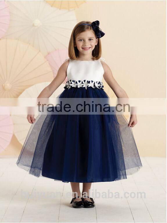 cute baby strap tulle flower ball gown flower girl dress