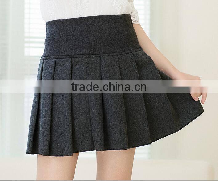 latest sexy young girls wearing wool knit short flared skirts