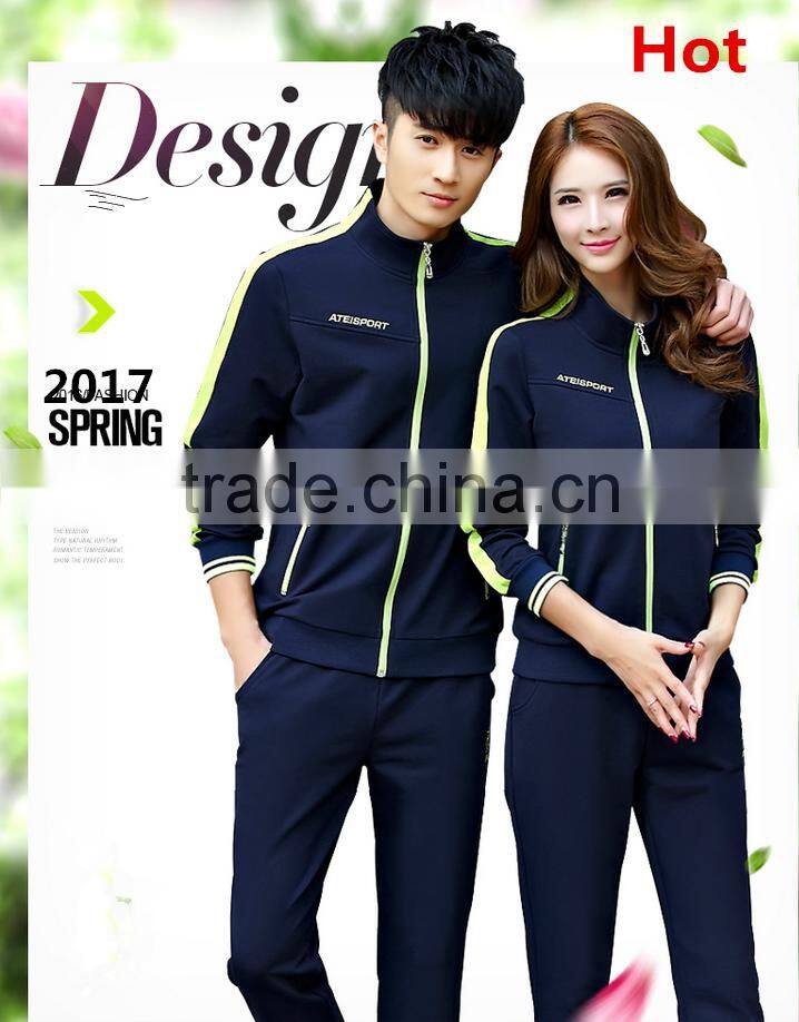 2017 OEM Wholesale tracksuit fashion couple tracksuit top design tracksuit