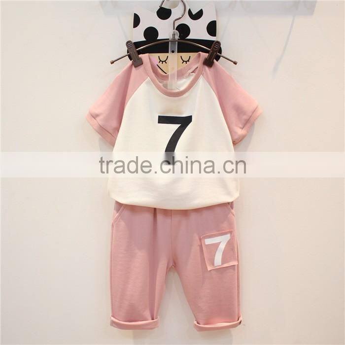hot sale kids wear,knit t-shirt+pants girls boutique summer outfits children summer clothes set