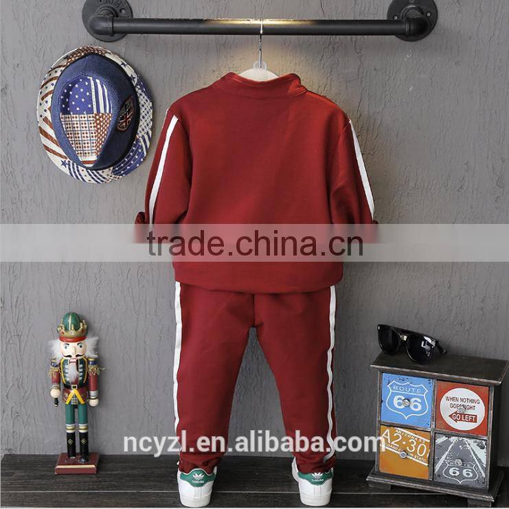 fashion casual cotton kids boys sport clothes and zip up hoodies sport wear sets
