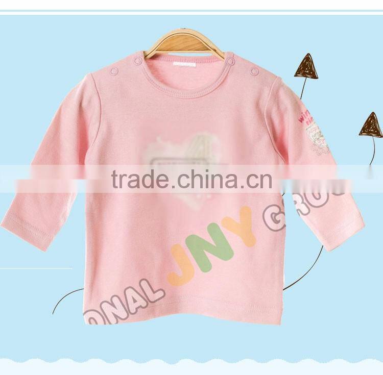 Pink cotton cartoon heart kids t-shirt wholesale china