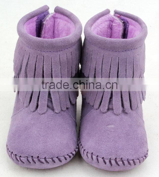 Baby suede leather new style girls ballet shoes unique boys shoes