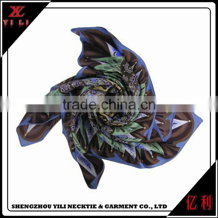 Custom hot selling latest fashion logo print silk scarf