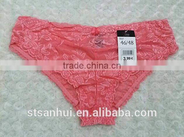 sexy women net transpraents panty with floral lace popular from fashion lady