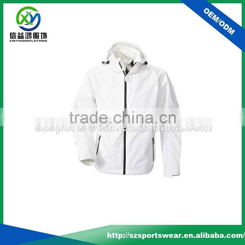 OEM Mens Nylon fabric winproof white golf Jacket