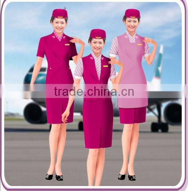 airline stewardess uniform,hot tailored polyester Stewardess uniform