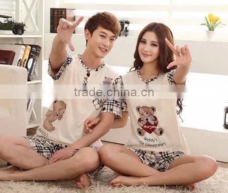2015 wholesale lovely bear couple pajamas