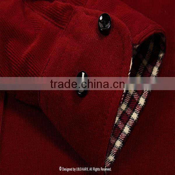 2016 new thick warm mens heavy cotton corduroy shirt