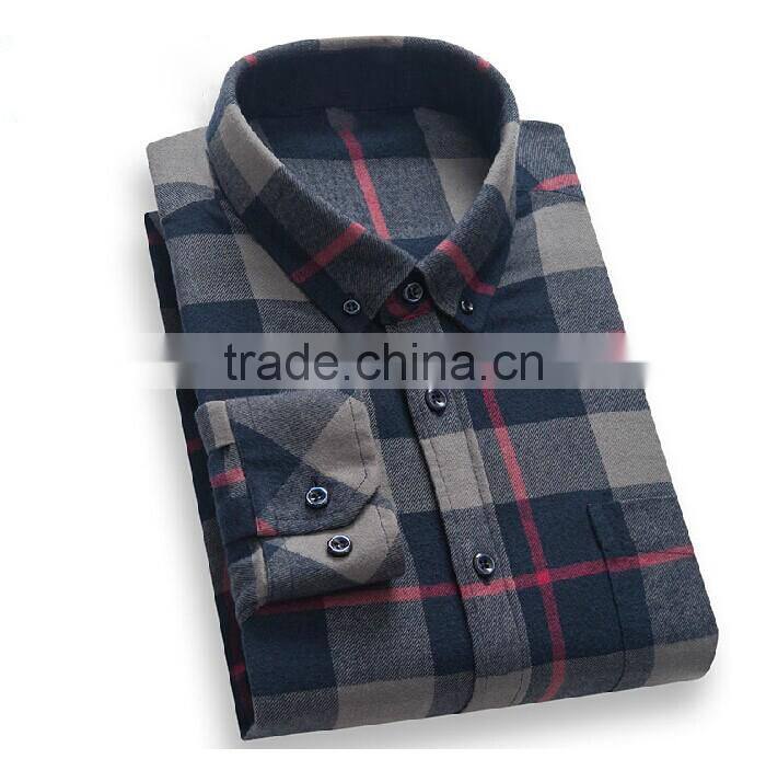 2017 men shirts 100% cotton dress shirt men flannel shirts