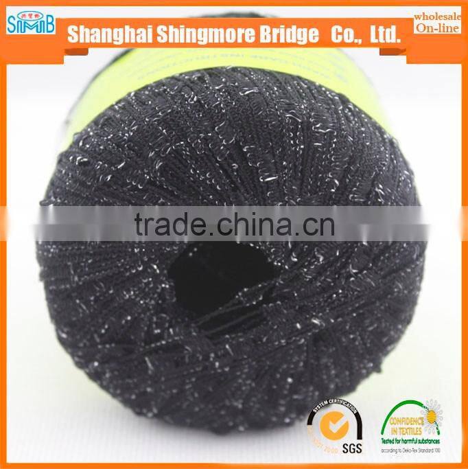 fancy yarn manufacturer hot sales oeko tex 100 quality nylon polyester lurex ladder yarn with 50 gram balls