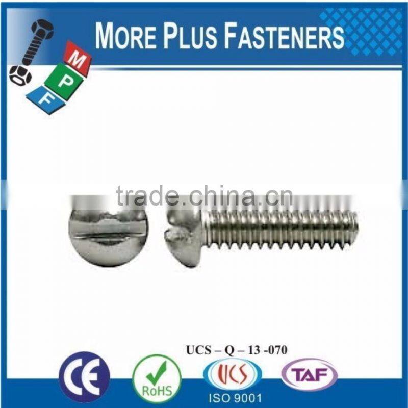 Made in Taiwan Slotted Round Head Machine Screw