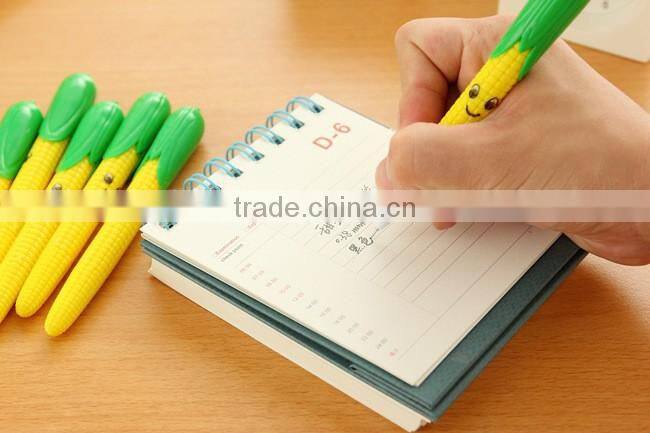 cute novel cartoon corn cob shape promotional gel pen for school kids