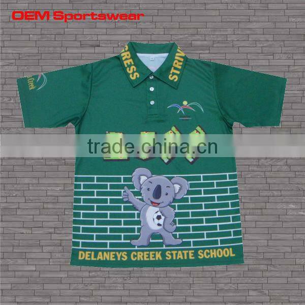 Short sleeve sublimated bowling shirts for kids