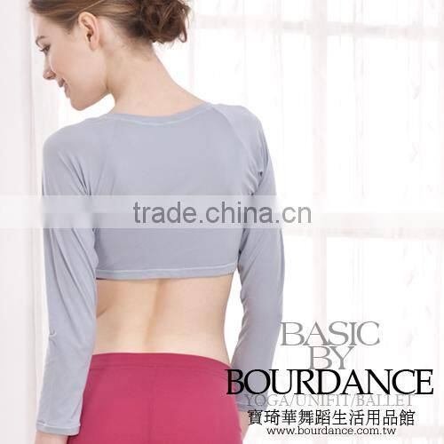 Women sport wrap crop top with long sleeve