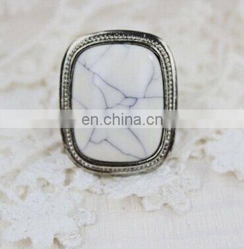 Fashion New Street Style Geometric Gem Women's Major Suit Alloy Finger Ring