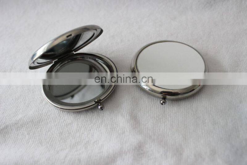 blank sublimation metal pocket mirror makeup double sided mirror