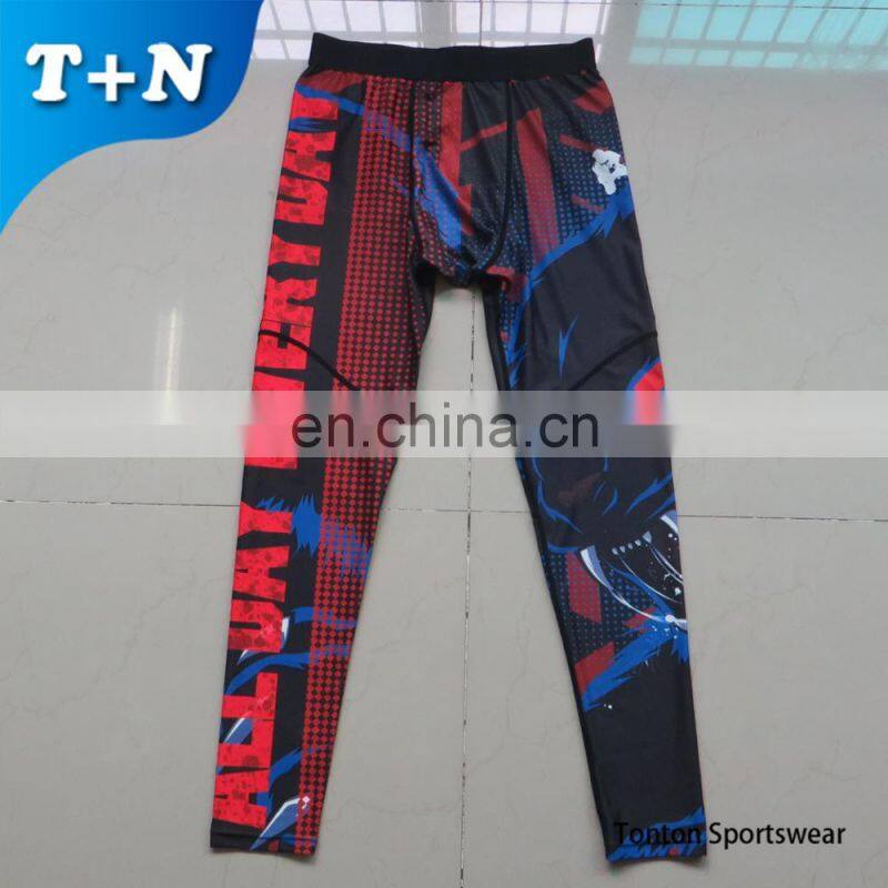Wholesale custom printed mens fitness compression tights