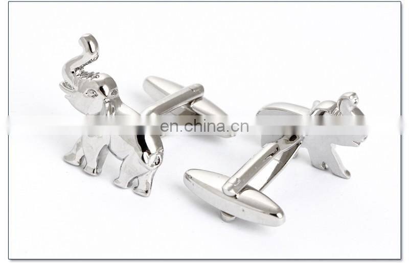 Chinese Manufacturer Silver Elephant Men Shirt Cufflink High Quality