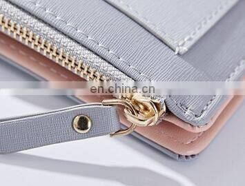Geometric Mosaic Pattern Multifunction Women Long Purses Iron Hand Rope 1 Mobile Phone Bit Coin Change Card Holder Wallets