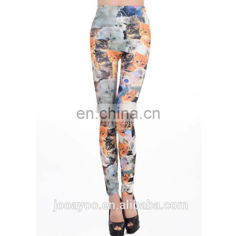 Fashion Hot Women Colorful Cat Print Stretchy Seamless Leggings Tights Pants