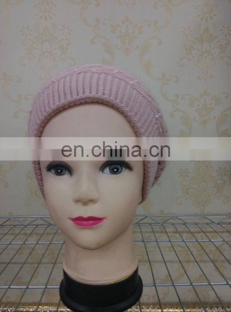 Real Wool Knitted With Raccoon Fur Pompom Beanie Hat Pretty Wool Knitted Raccoon Fur Ball hat