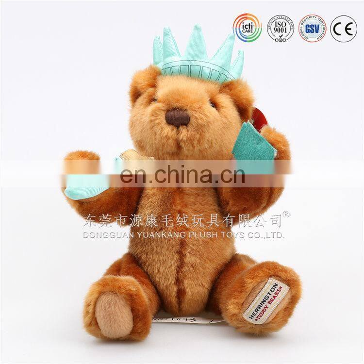 Custom soft plush toy bear with crown
