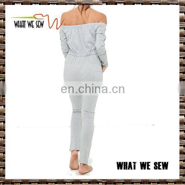 custom off shoulder autumn coat fashion gym onesie for women