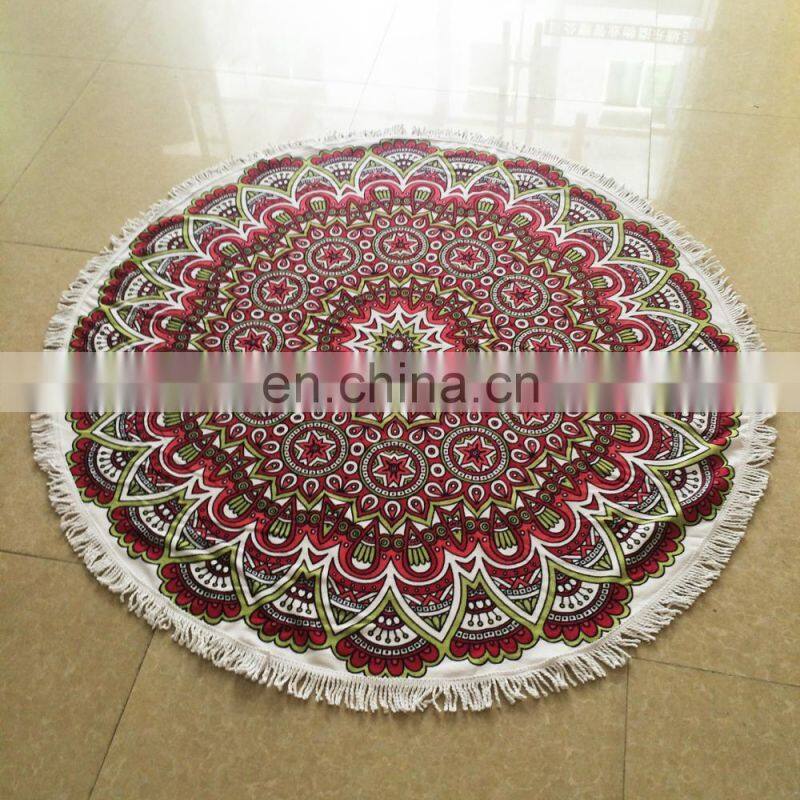M0050 Micro Fiber Round 'Roundie' Beach Towel With Tassels