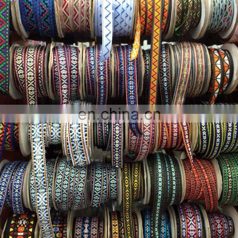 Wholesale Price Squares Pattern Retro Ribbon National Style Embroidery Tape