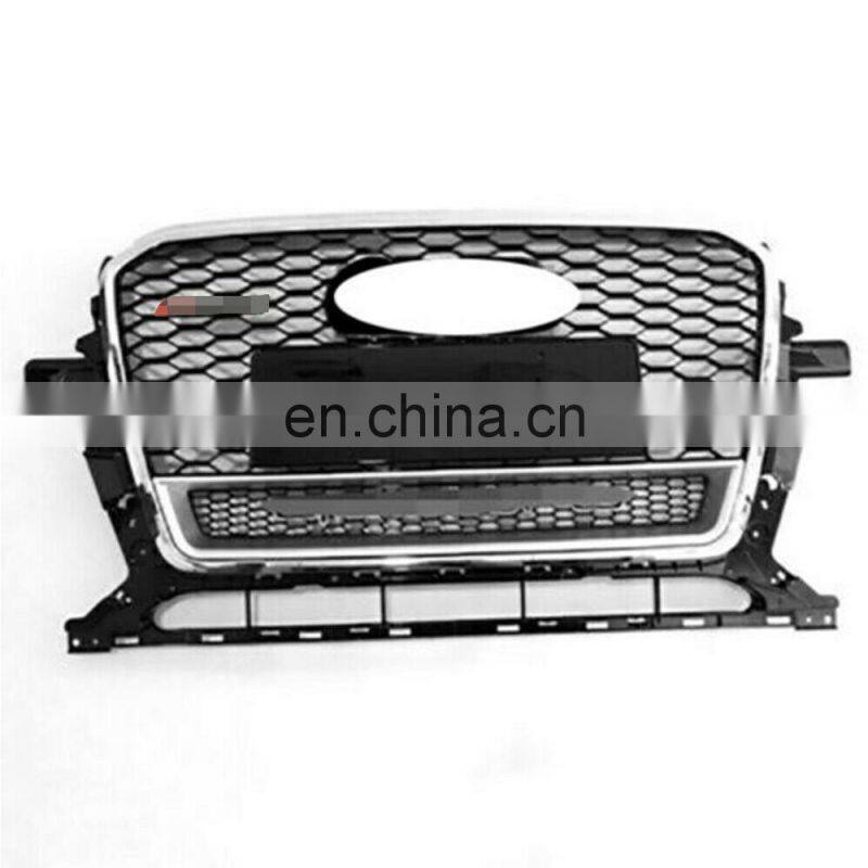 Chrome Frame Black Mesh Chrome Ring RSQ5 Style Grille Fit 2013 14 15 16 for Audi Q5