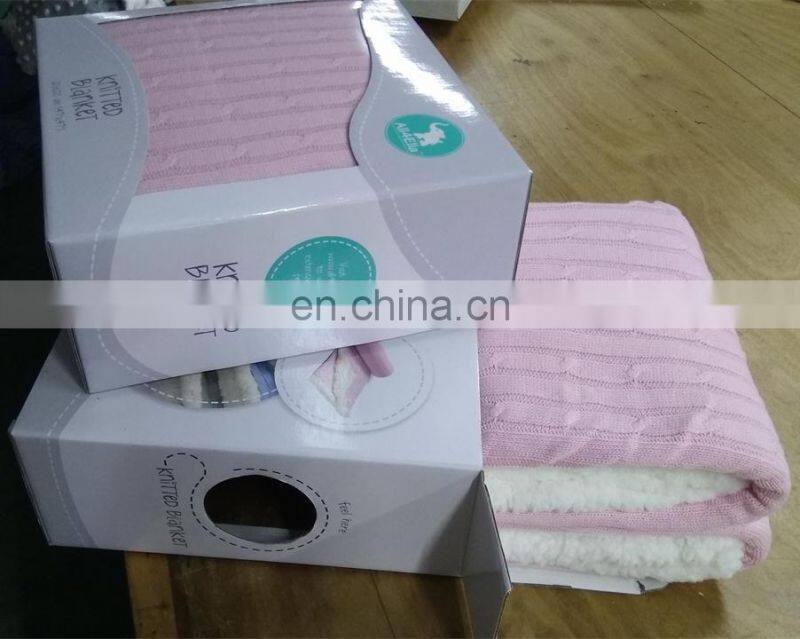Factory Manufactured Super Soft Knitted Organic Cotton Baby Blanket