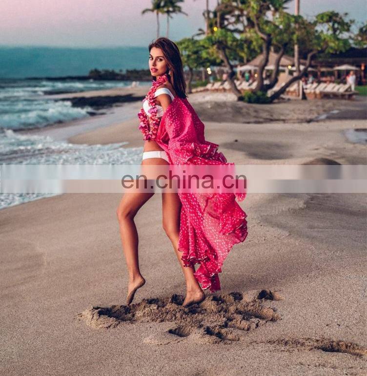 Oversize Chiffon Bikini Cover up Beach Cover-up for Women Pareo Beach Tunic Bathing suit Cover ups Summer Long Beach Dress