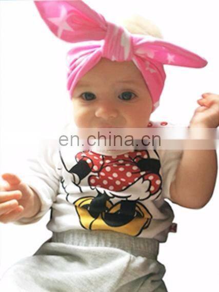 Bohemian mermaid cotton girl baby bow headband wave point turban twist head wrap twisted knot soft newborn baby headband