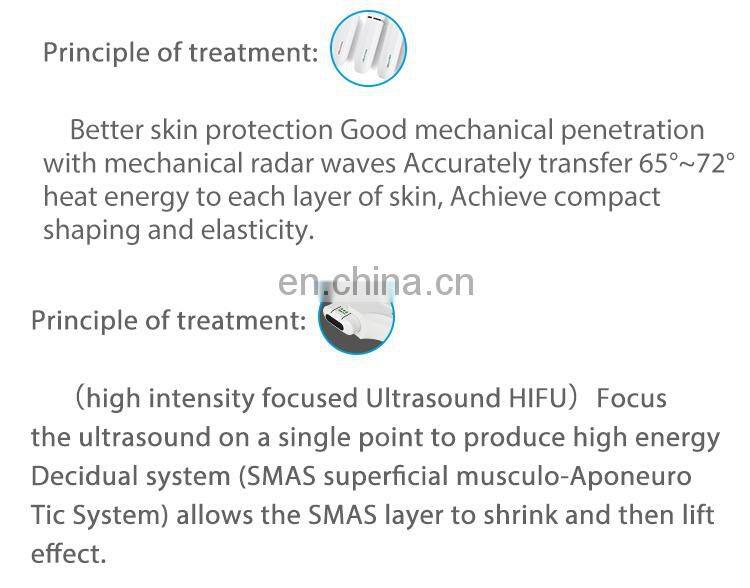 Skin Therapy facial lifting wrinkle removal radar line engraving+hifu device for anti-aging