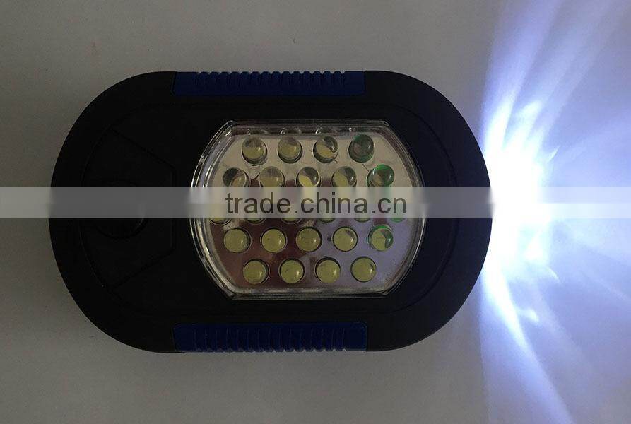 24+3 LED portable led battery work light with magnetic base and hook