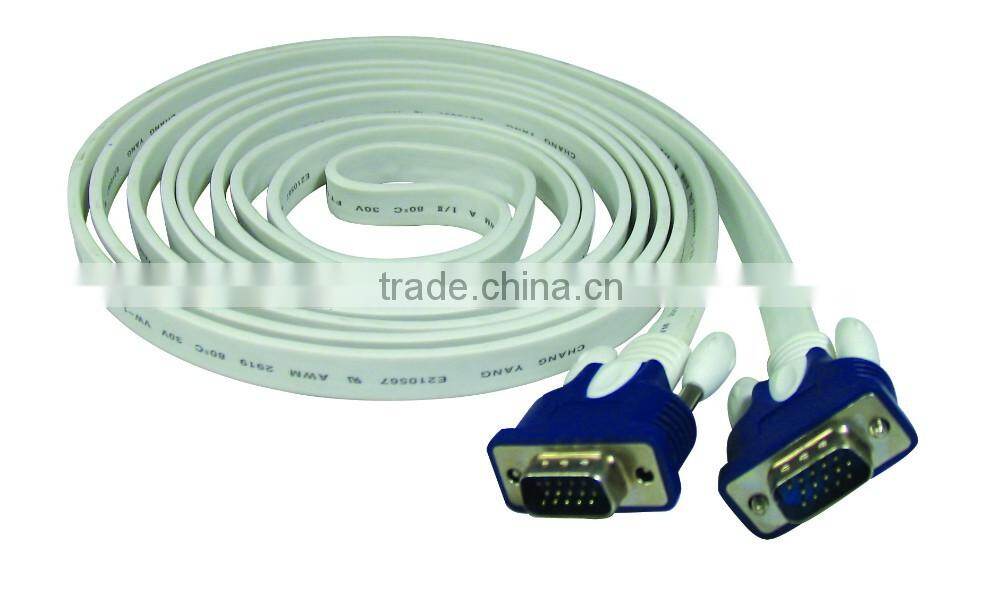 well managed white colour 15pin flat vga cable with competitive price