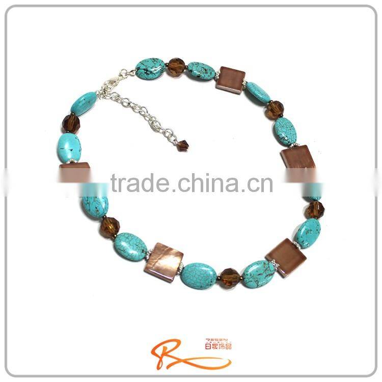 Latest design fashion for anniversary gemstone necklace jewelry